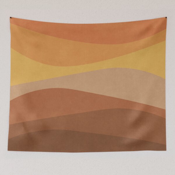 Item preview, Retro Colorful Waves 03 Brown Orange designed and sold by FAROSSTUDIO.