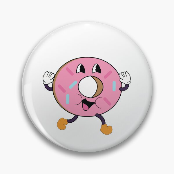 Item preview,  Retro doughnut character badge designed and sold by TheOneTrueDoggo.