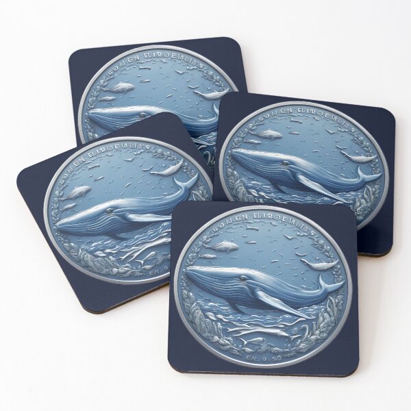 Item preview, COIN WITH GRAY AND BLUE WHALE RELIEF designed and sold by Ciervo Primavera.