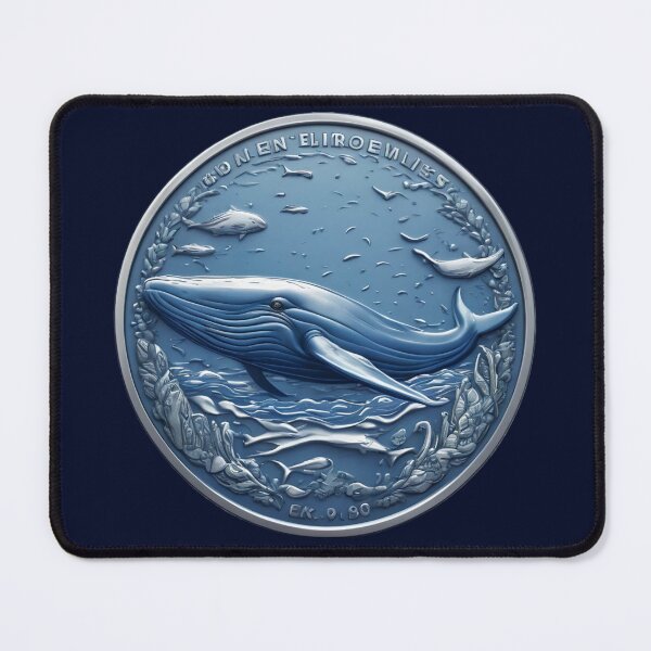 Item preview, COIN WITH GRAY AND BLUE WHALE RELIEF designed and sold by Ciervo Primavera.
