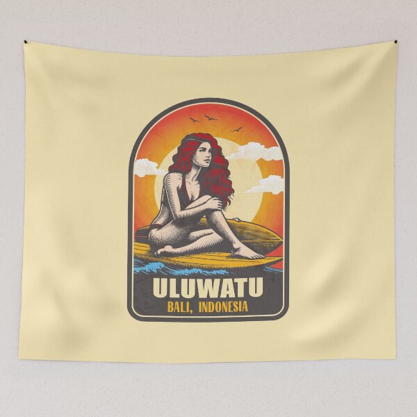 Item preview, Uluwatu Bali Indonesia Vintage Surfing Graphic designed and sold by CynthiaGraphics.