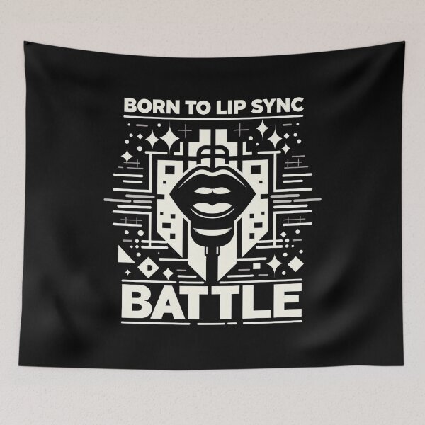 Item preview, Born to lip sync battle in the style of minimalist geometric shapes designed and sold by Pawel Oska.