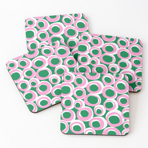Item preview, Retro Mid Century Modern 70s Pattern in Green and Pink designed and sold by Deutschic.