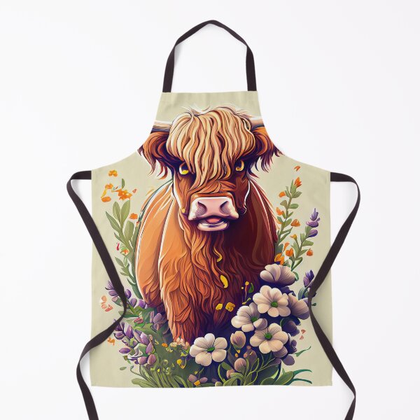 Item preview, Highland Cow in Wildflowers designed and sold by LianaCreates.