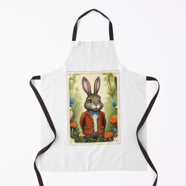 Item preview, Cute fluffy bunny rabbit in a suit on a spring walk. A small Art Deco portrait. designed and sold by SaraSumi.