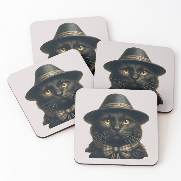 Item preview, Black and Pretty Gentleman Cat in a Hat designed and sold by MargaretFasDes.