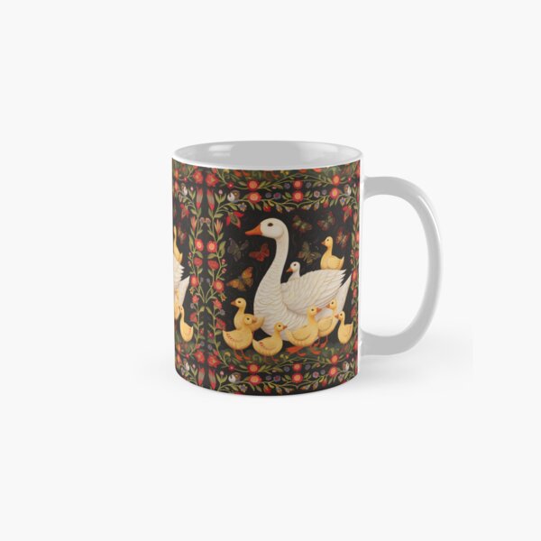 Vista previa del artículo con la obra «Mamá ganso con pequeños gansos arte popular 2», diseñado y vendido por Folksy Living.