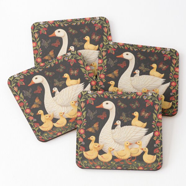 Item preview, Mother goose with little geese folk art 2 designed and sold by Folksy Living.