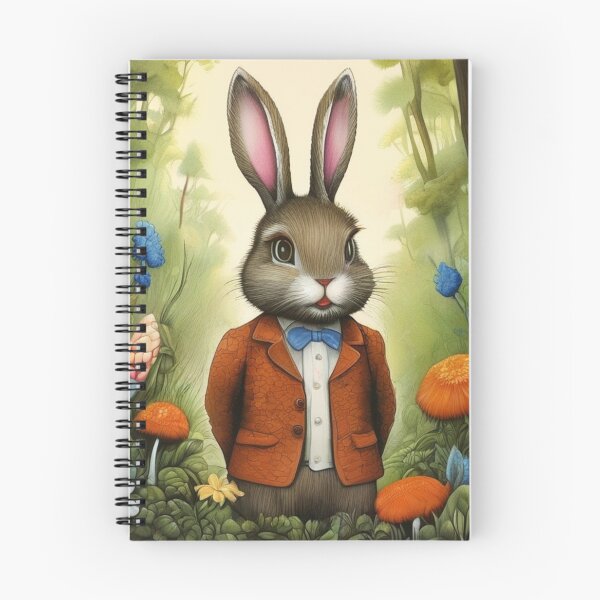 Item preview, Cute fluffy bunny rabbit in a suit on a spring walk. A small Art Deco portrait. designed and sold by SaraSumi.