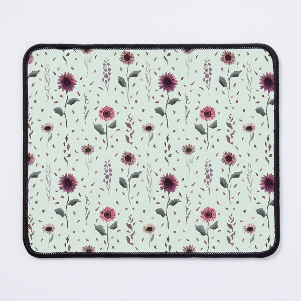Item preview, Sunflowers, green pink floral romantic pastel print. designed and sold by UVI-CA.