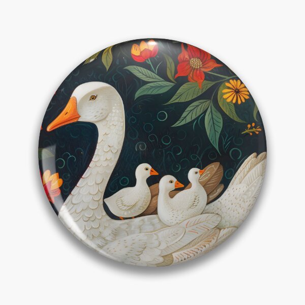 Item preview, Mother goose with little geese folk art 3 designed and sold by Folksy Living.