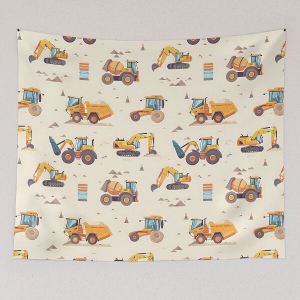 Item preview, construction vehicle seamless digital paper designed and sold by kizenya.