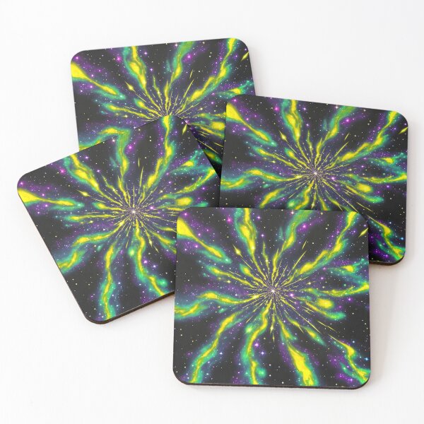 Item preview, #M273: Green & Yellow Cosmic Blast With Purple Glow Groovy Move designed and sold by FarStarL33.