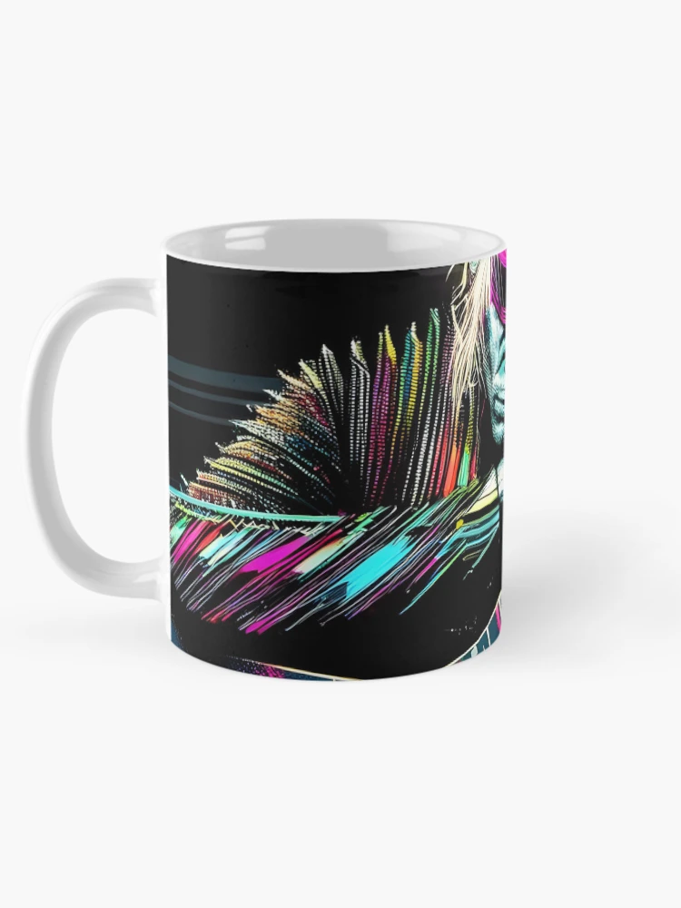 Thumbnail 5 of 6, Coffee Mug, Neon Riffs in Digital Rifts designed and sold by ramboe.