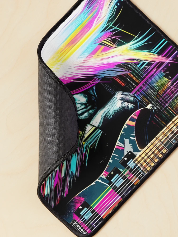 Thumbnail 2 of 5, Mouse Pad, Neon Riffs in Digital Rifts designed and sold by ramboe.