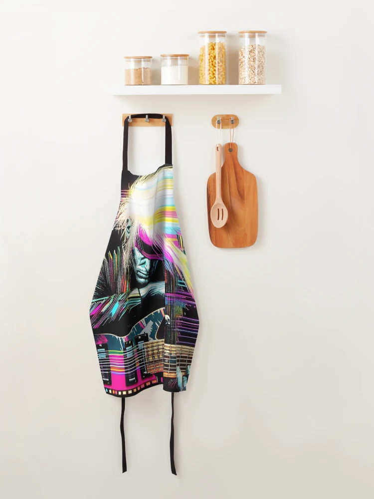Thumbnail 4 of 6, Apron, Neon Riffs in Digital Rifts designed and sold by ramboe.