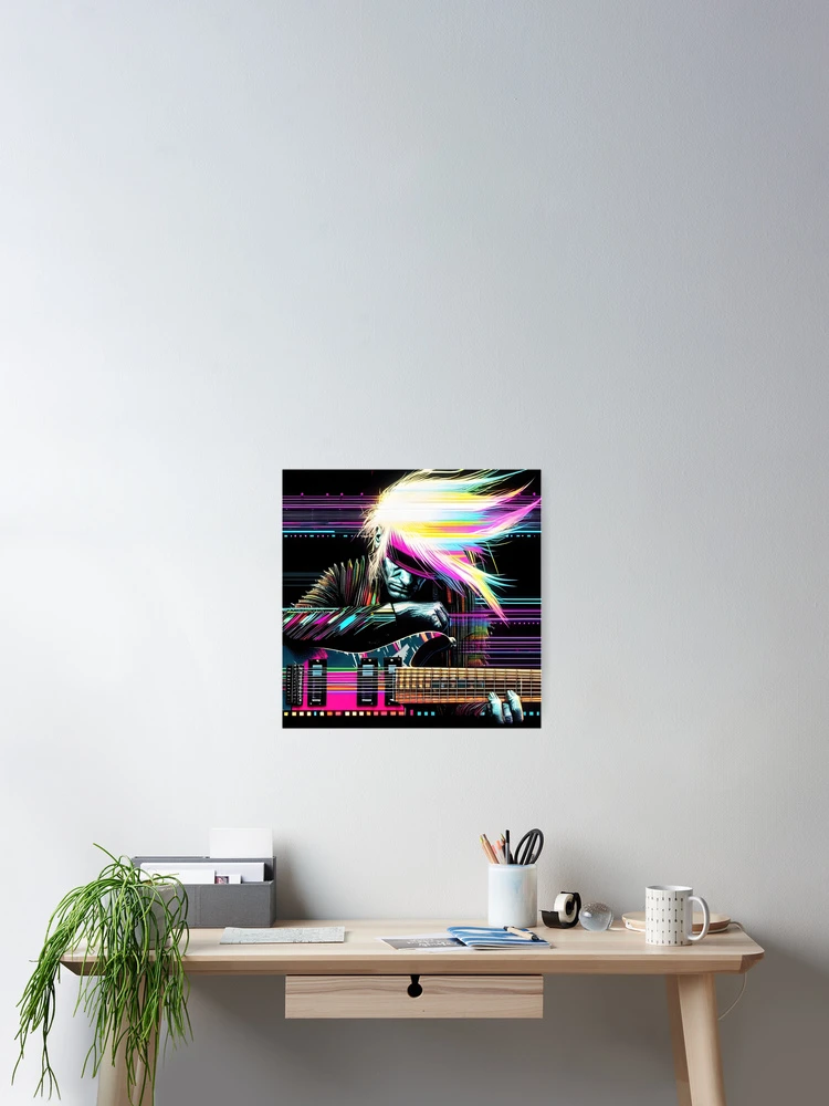 Thumbnail 2 of 3, Poster, Neon Riffs in Digital Rifts designed and sold by ramboe.