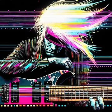 Artwork thumbnail, Neon Riffs in Digital Rifts by ramboe