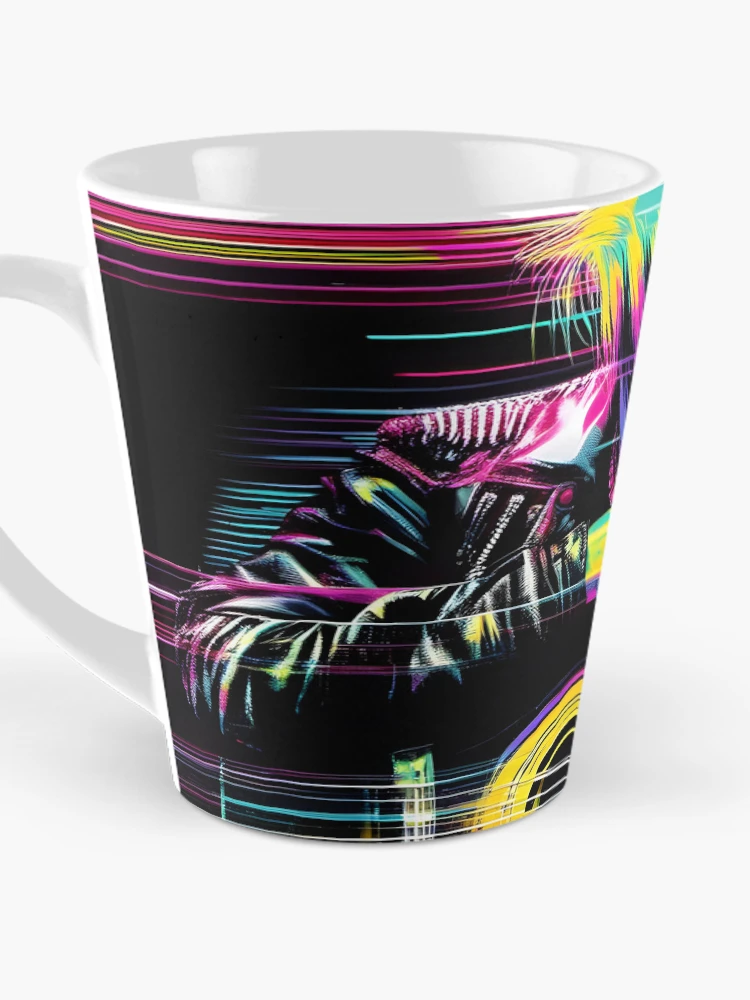 Thumbnail 3 of 4, Coffee Mug, Neon Riffs in Digital Rifts 2 designed and sold by ramboe.