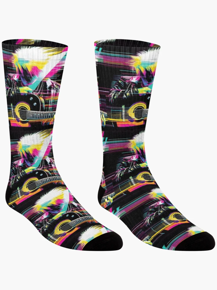 Thumbnail 3 of 5, Socks, Neon Riffs in Digital Rifts 2 designed and sold by ramboe.