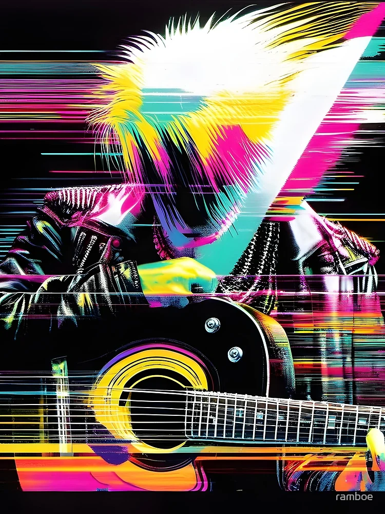 Thumbnail 3 of 3, Scarf, Neon Riffs in Digital Rifts 2 designed and sold by ramboe.