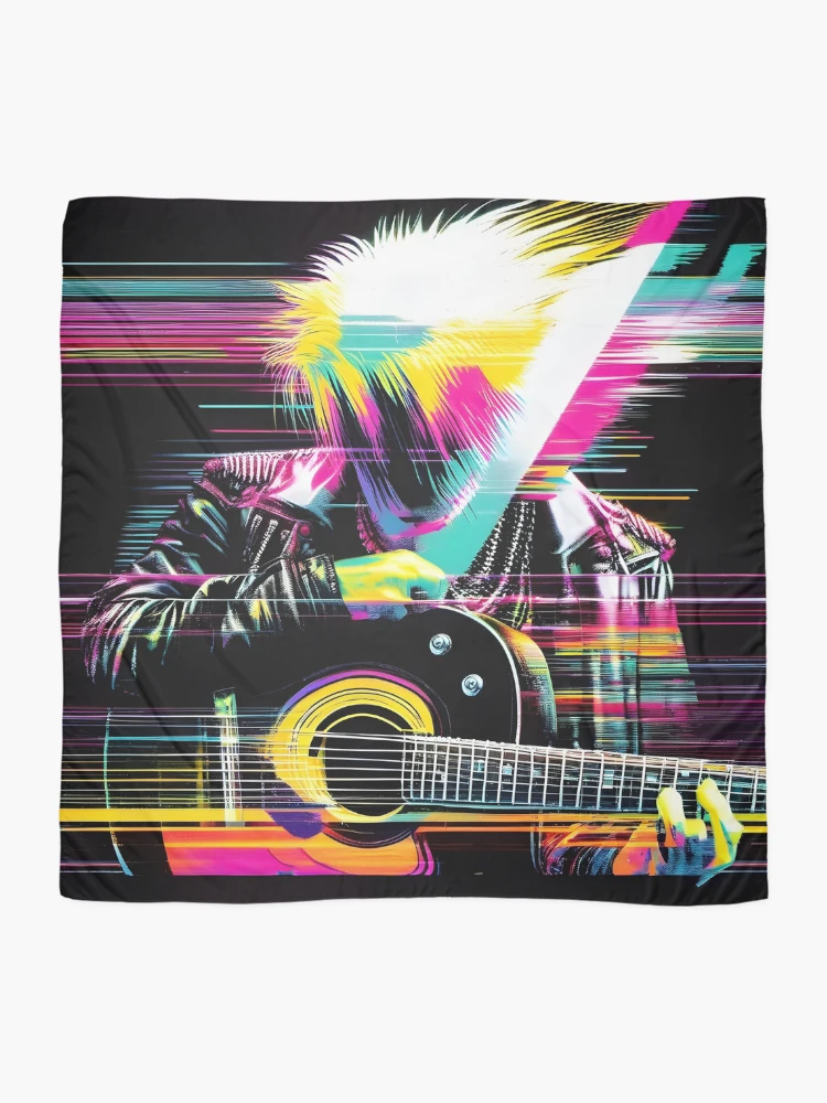 Thumbnail 2 of 3, Scarf, Neon Riffs in Digital Rifts 2 designed and sold by ramboe.