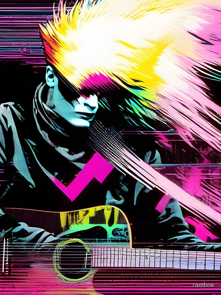 Thumbnail 4 of 4, iPhone Case, Neon Riffs in Digital Rifts 3 designed and sold by ramboe.