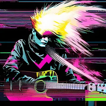 Artwork thumbnail, Neon Riffs in Digital Rifts 3 by ramboe