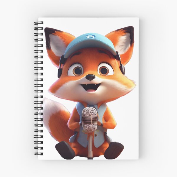 Aperçu de l'œuvre renard chantant, anime, kawaii créée et vendue par Basiadesign.