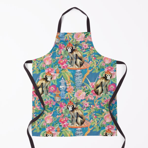 Item preview, Monkey in chinoiserie garden designed and sold by SophieClimaArt.