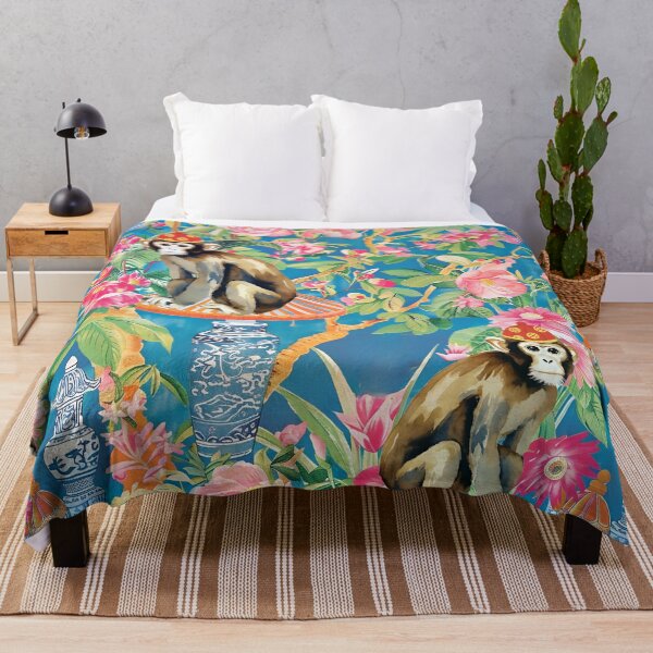 Item preview, Monkey in chinoiserie garden designed and sold by SophieClimaArt.