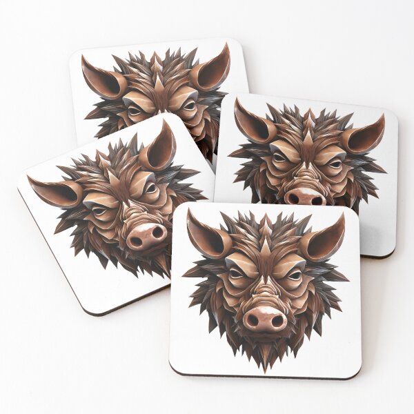 Item preview, 3D Cartoon Hog, wild boar, Logo, Sticker, Wall arts, Art Prints and More designed and sold by Kevin Lou.