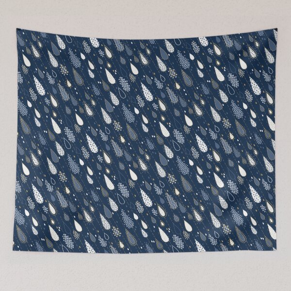 Item preview, Midnight Rain Navy and Gold designed and sold by Markéta Stengl.