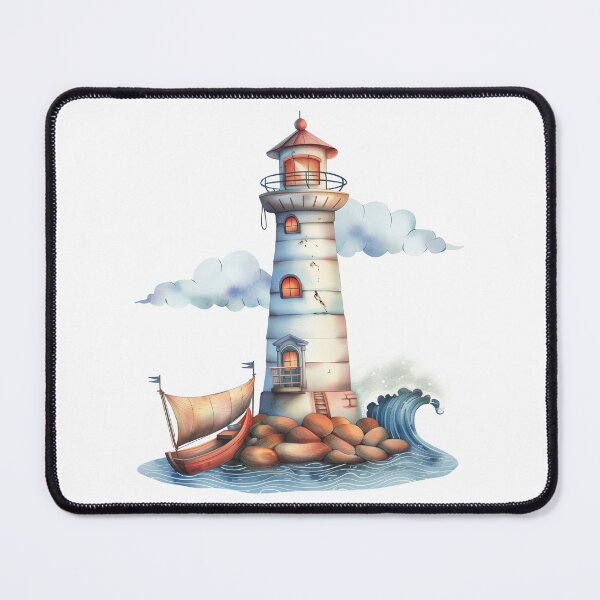 Item preview, Cute watercolor storybook style lighthouse designed and sold by 1enchik.