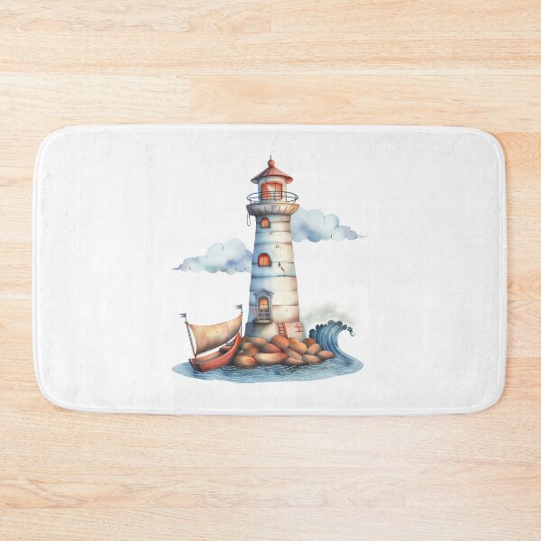 Item preview, Cute watercolor storybook style lighthouse designed and sold by 1enchik.