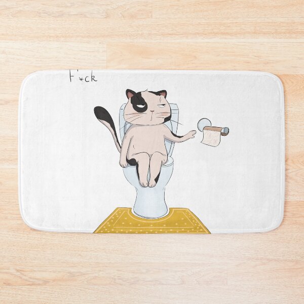 Item preview, A grumpy cat and the bathroom disaster designed and sold by ZeinalArt.
