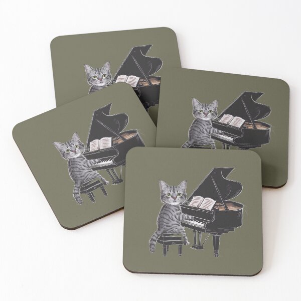 Item preview, Cat playing the piano designed and sold by Tajdi.