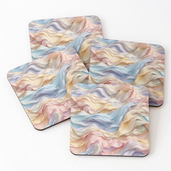 Item preview, Soft Pastel Waves Evoke Serenity in Abstract Form designed and sold by ArtComixHaven.
