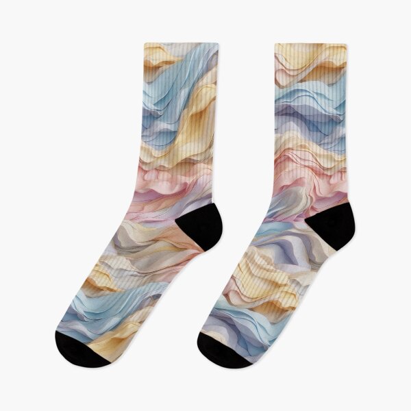 Item preview, Soft Pastel Waves Evoke Serenity in Abstract Form designed and sold by ArtComixHaven.