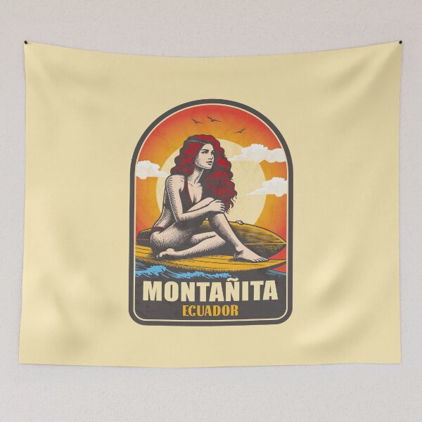 Item preview, Montanita Ecuador Vintage Surfing Graphic designed and sold by CynthiaGraphics.