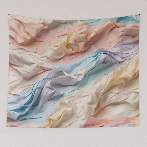 Item preview, Sculpted Pastel Textiles Wave in Harmonious Symphony designed and sold by ArtComixHaven.