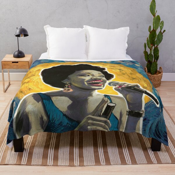 Item preview, Fashionable Tshirt, Nina Simone drawn with Van Gogh Style, Sticker, Magnets, Card, Poster, Tapestry, Print Clothing, Pillows, Totes, Scarve, iPhone Cases, Framed Art Print, Photographic, Metal Print, designed and sold by SpiralStairShop.