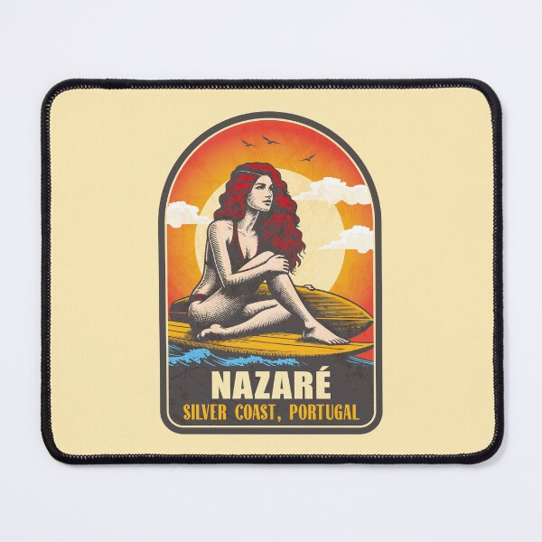 Item preview, Nazare Silver Coast Portugal Vintage Surfing Graphic designed and sold by CynthiaGraphics.