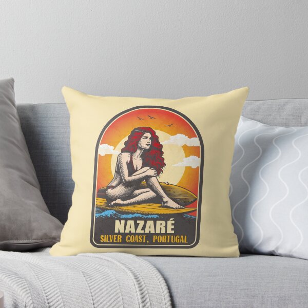 Item preview, Nazare Silver Coast Portugal Vintage Surfing Graphic designed and sold by CynthiaGraphics.