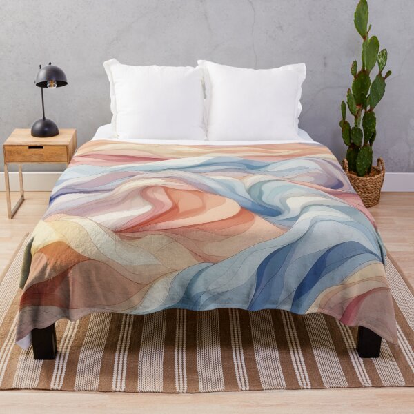 Item preview, Waves of Serenity Pastel Textured Fabric Illusion designed and sold by ArtComixHaven.