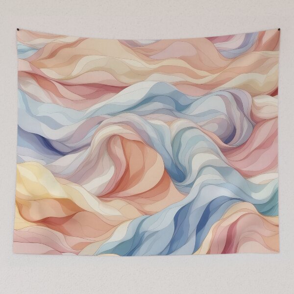 Item preview, Waves of Serenity Pastel Textured Fabric Illusion designed and sold by ArtComixHaven.