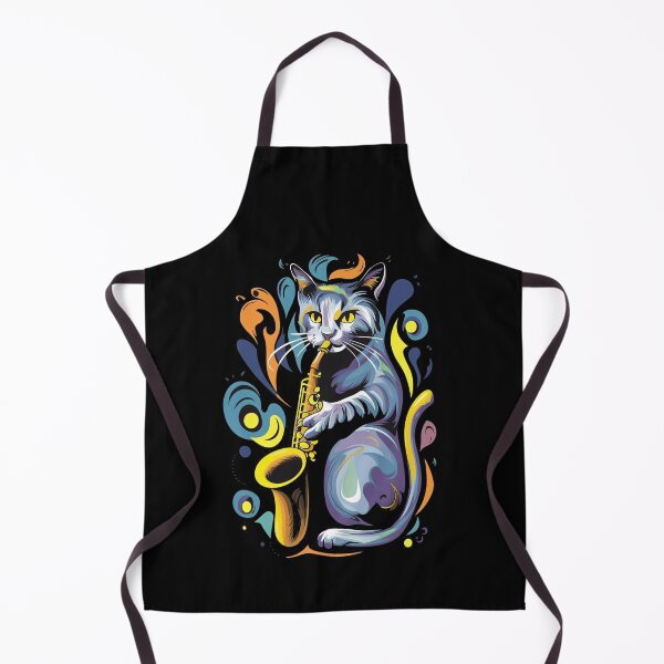 Item preview, Cat playing saxopone designed and sold by Tajdi.