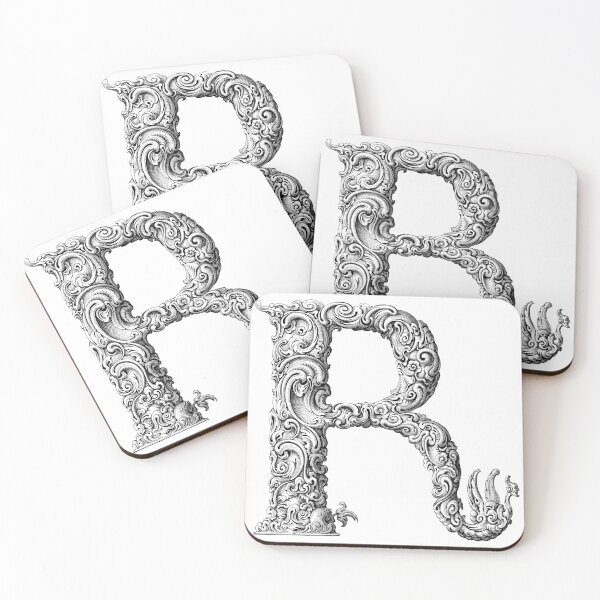 Item preview, Ornamental R letter vintage illustration designed and sold by My Artprintz.