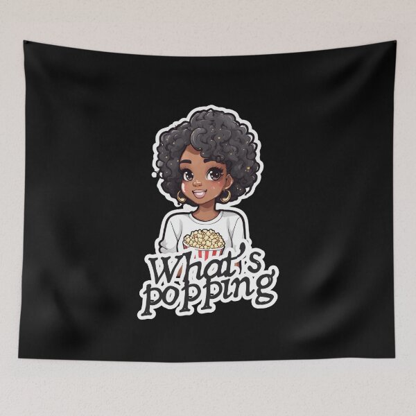 Item preview, What's popping, black girl with popcorn  designed and sold by Culmika.