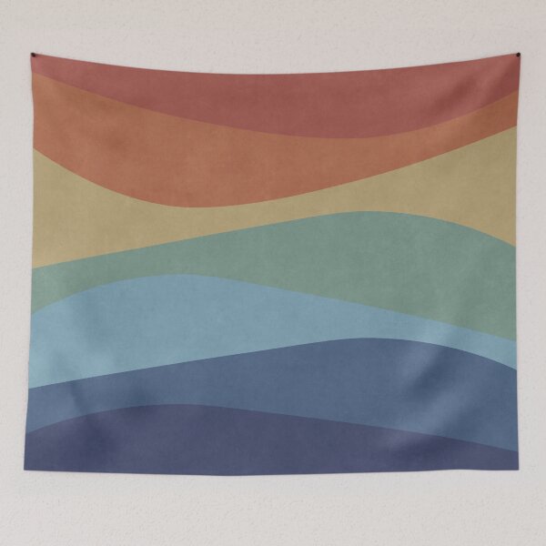 Item preview, Retro Colorful Waves 04 Blue Green Red designed and sold by FAROSSTUDIO.